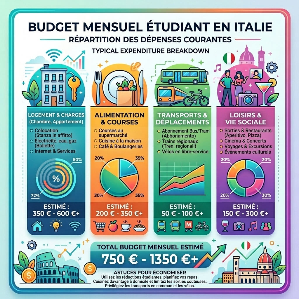 Budget mensuel étudiant en Italie